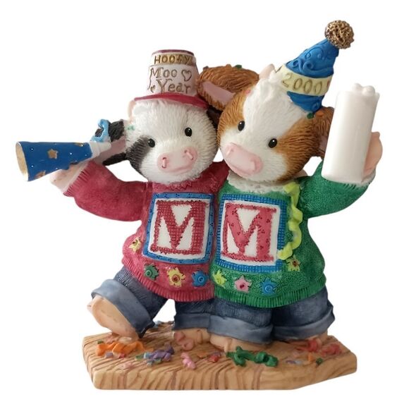 Marys Moo Moos Hoofy Moo Year 540951 Cow Figurine Millennium Enesco Vintage - Picture 9 of 13
